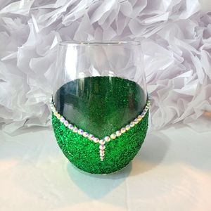 Crystal Rhinestone 🔮 Bling Hand Crafted  Wine🍷/Water💧 Glass
